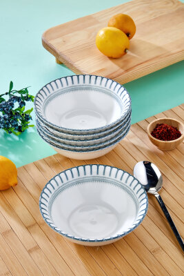 6'lı 14 cm Olive Porselen Kase Seti CKR4254