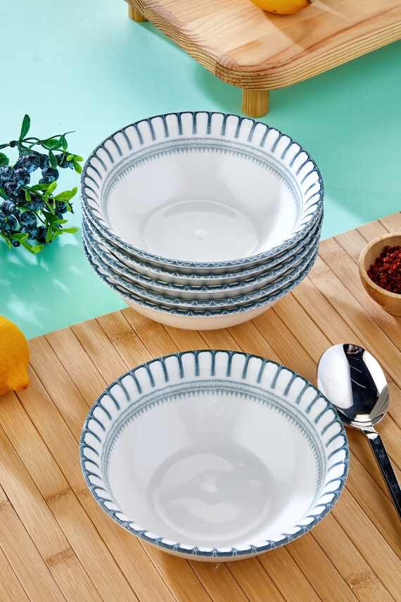 6'lı 14 cm Olive Porselen Kase Seti CKR4254 - 2