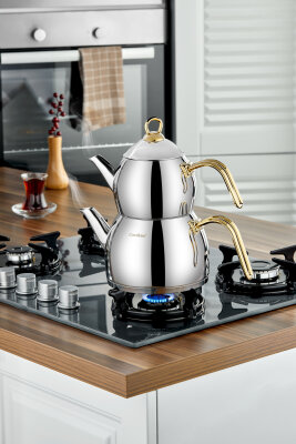 Cooker Afitap Orta Boy Paslanmaz Çelik Çaydanlık Takımı 1,1-2 Litre - 3
