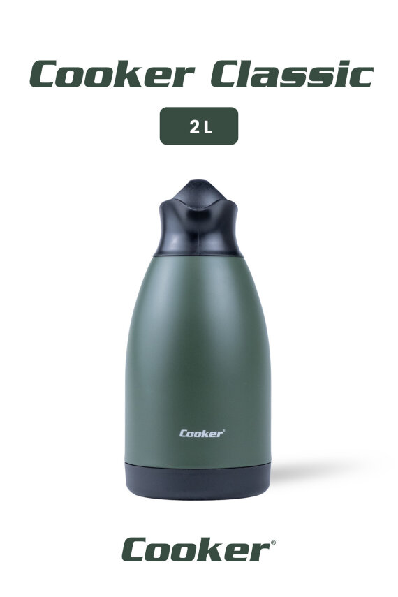 Cooker Classic 2 Litre Paslanmaz Çelik Termos Yeşil CKR2040  - 1