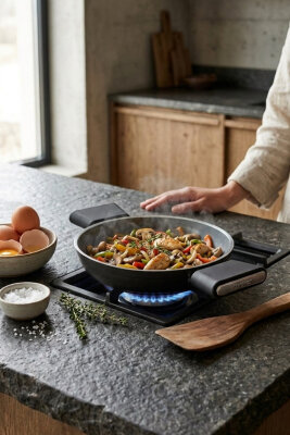Cooker Cliff 20 cm Seramik Kaplama Sahan Siyah CKR4640 - 5