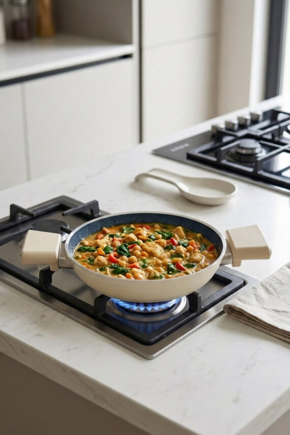 Cooker Cliff 22 cm Seramik Kaplama Sahan Krem CKR4641 - 1