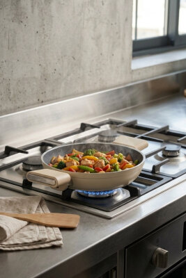 Cooker Cliff 22 cm Seramik Kaplama Sahan Krem CKR4641 - 4