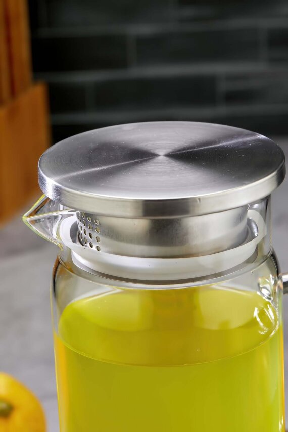 Cooker 1100 ml Gümüş Kapaklı Borosilikat Cam Sürahi CKR3407 - 8