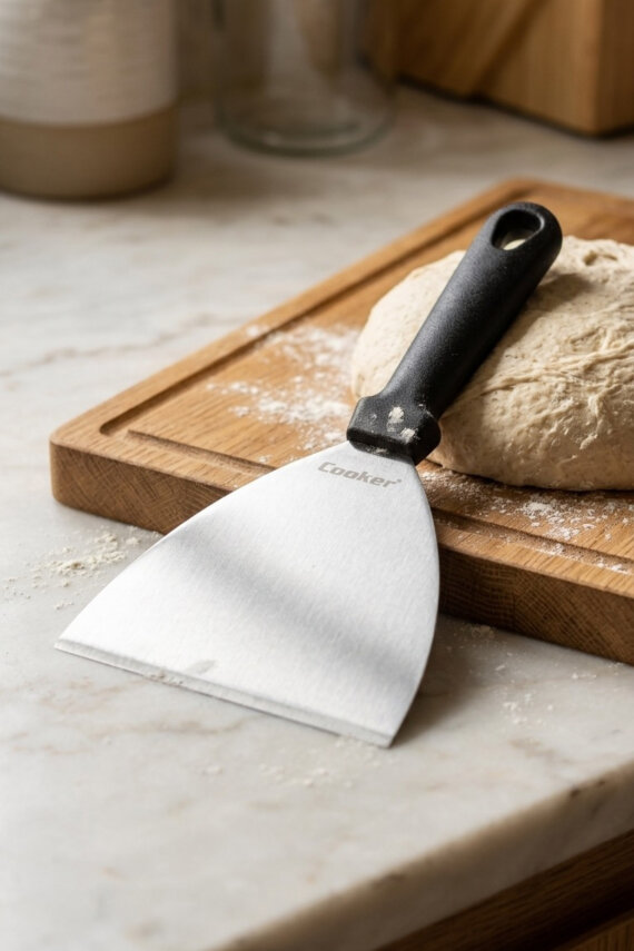 Cooker 12x24 cm Düz Paslanmaz Çelik Spatula YK1903 - 1