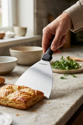 Cooker 12x24 cm Düz Paslanmaz Çelik Spatula YK1903 - 3
