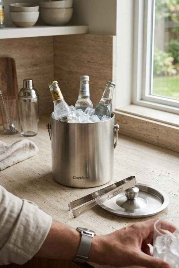 Cooker 1.6 Litre Çelik Buz Kovası YK1838 - 3
