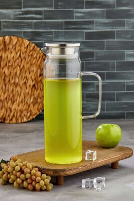 Cooker 1800 ml Gümüş Kapaklı Borosilikat Cam Sürahi CKR3409