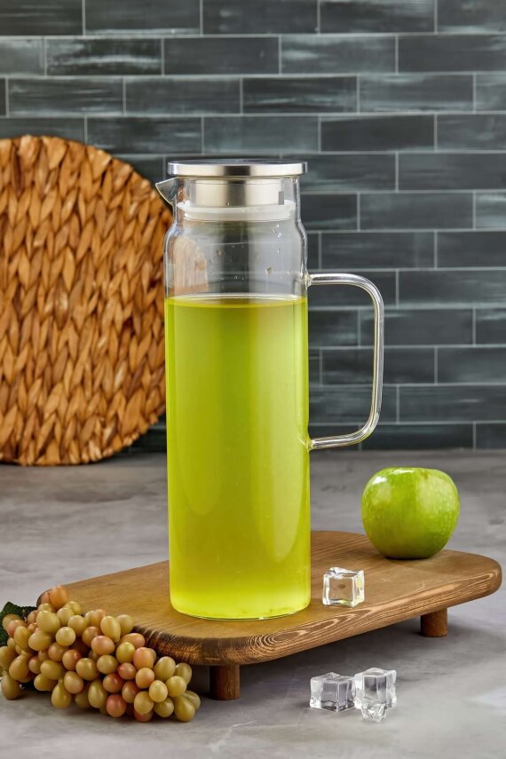 Cooker 1800 ml Gümüş Kapaklı Borosilikat Cam Sürahi CKR3409 - 1