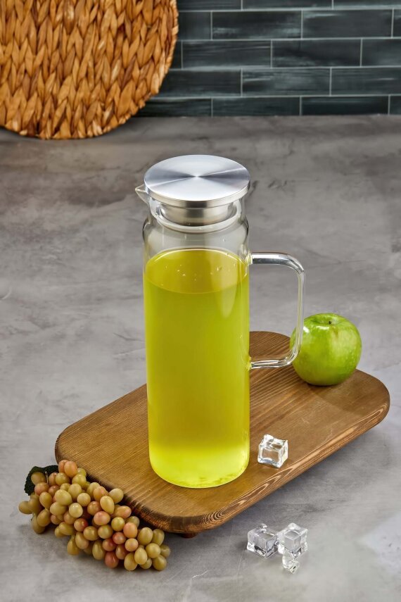 Cooker 1800 ml Gümüş Kapaklı Borosilikat Cam Sürahi CKR3409 - 2