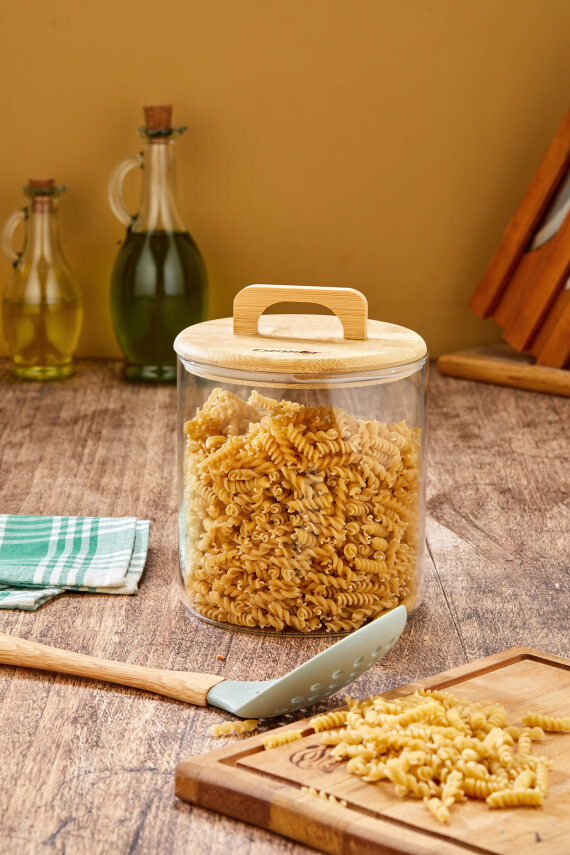 Cooker 2.5 Litre Borosilikat Cam Bambu Kapaklı Kavanoz CKR4562 - 1