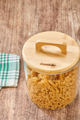 Cooker 2.5 Litre Borosilikat Cam Bambu Kapaklı Kavanoz CKR4562 - 3