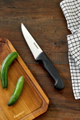 Cooker 27 cm Paslanmaz Çelik Kasap Bıçağı Siyah CKR4597