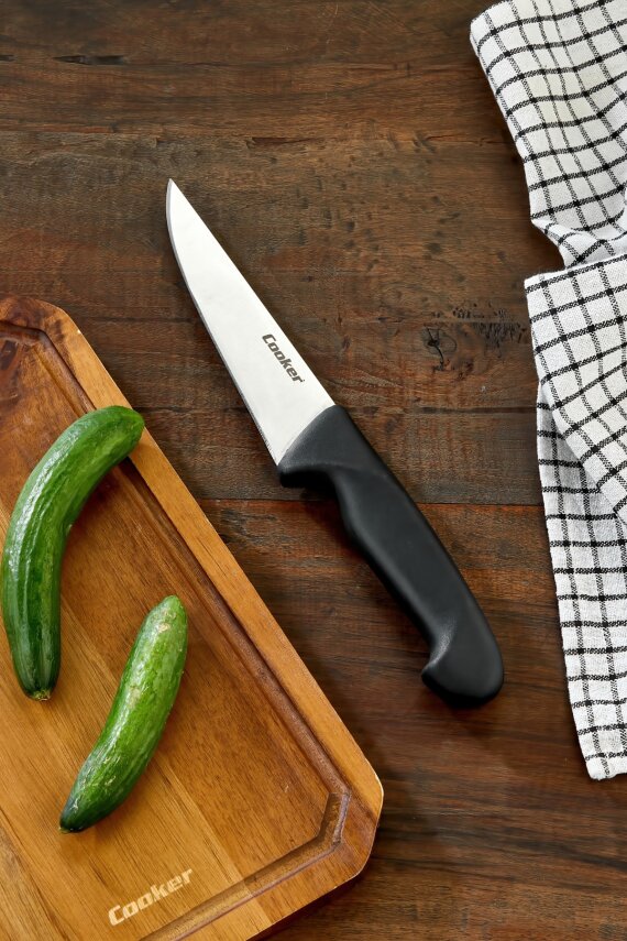 Cooker 27 cm Paslanmaz Çelik Kasap Bıçağı Siyah CKR4597 - 1