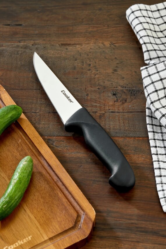 Cooker 27 cm Paslanmaz Çelik Kasap Bıçağı Siyah CKR4597 - 4
