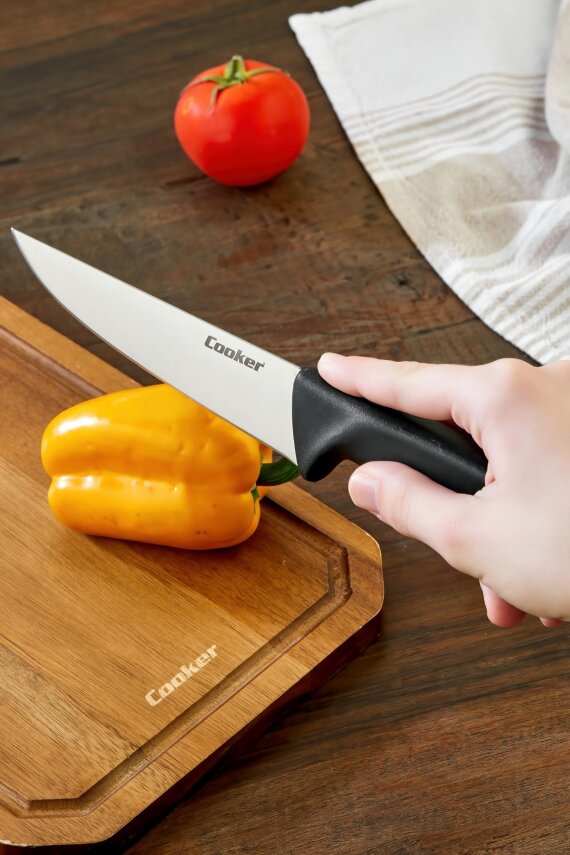 Cooker 29 cm Paslanmaz Çelik Kasap Bıçağı Siyah CKR4598 - 2