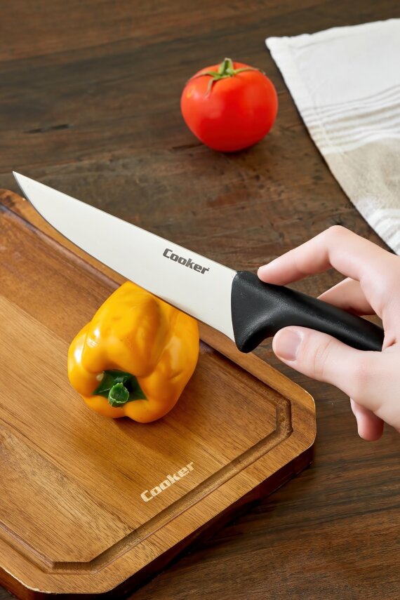 Cooker 29 cm Paslanmaz Çelik Kasap Bıçağı Siyah CKR4598 - 3