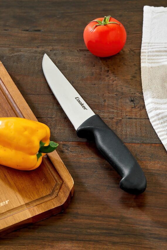 Cooker 29 cm Paslanmaz Çelik Kasap Bıçağı Siyah CKR4598 - 5