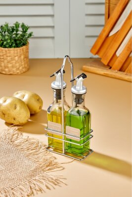 Cooker 2'li 150 ml Stantlı Cam Yağdanlık, Sosluk, Baharatlık Seti CKR2956 - 2