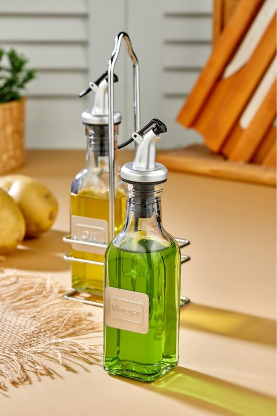 Cooker 2'li 150 ml Stantlı Cam Yağdanlık, Sosluk, Baharatlık Seti CKR2956 - 3