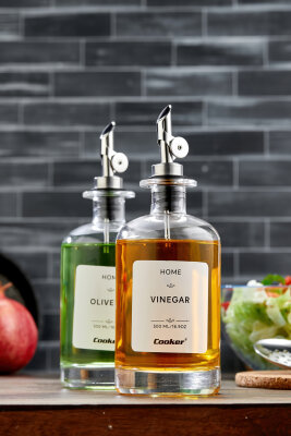 Cooker 2'li 500 ml Cam Yağlık Sirkelik Sosluk Seti CKR3891 - 6