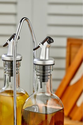 Cooker 2'li 500 ml Stantlı Cam Yağdanlık, Sosluk, Baharatlık Seti CKR2954 - 4