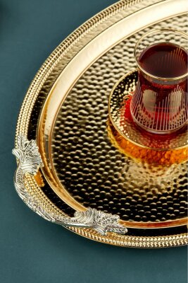 Cooker 2'li Kelebekli Metal Oval  Sunum Tepsisi 49x33 cm ve 41x20 cm - 3