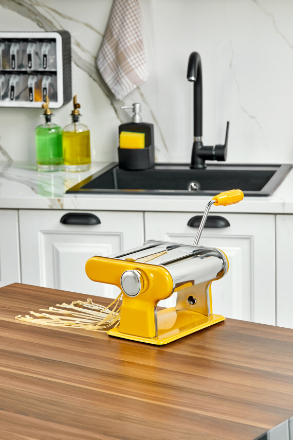 Cooker 3 Fonksiyonlu Hamur Erişte Makarna Kesme Makinesi Sarı CKR3847 - 2