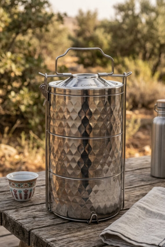 Cooker 3 Katlı Paslanmaz Çelik Sefer Tası YK1841 - 1