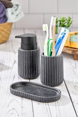 Cooker 3 Parça 180 ml Seramik Sıvı Sabunluk ve Banyo Seti CKR3430 - 2