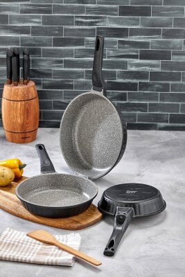 Cooker 3 Parça Granit Döküm Tava Seti 20–24–28 cm CKR3898 - 2