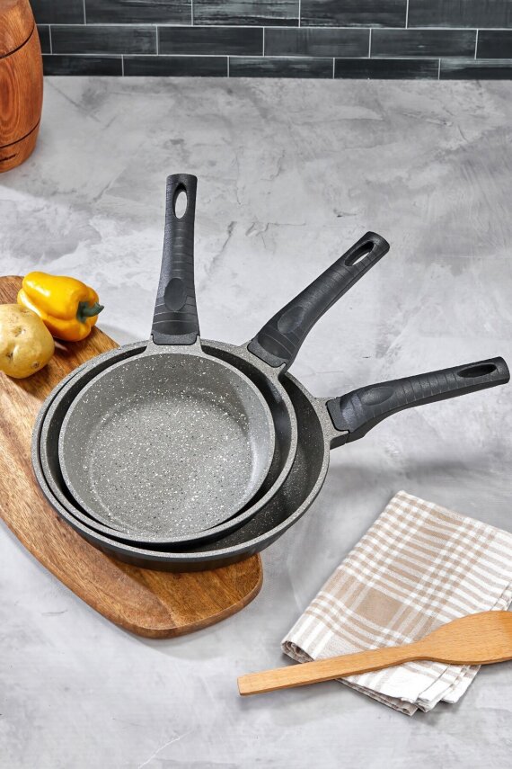 Cooker 3 Parça Granit Döküm Tava Seti 20–24–28 cm CKR3898 - 6