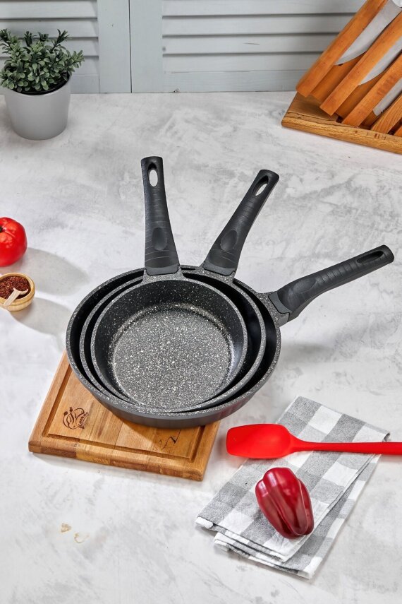 Cooker 3 Parça Granit Döküm Tava Seti 20–24–28 cm CKR3899 - 3