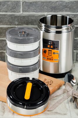 Cooker 3'lü 1.9 Litre Paslanmaz Çelik Yemek Termosu YK1090 - 3