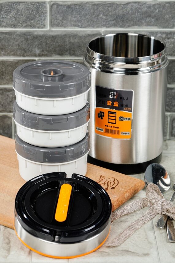Cooker 3'lü 1.9 Litre Paslanmaz Çelik Yemek Termosu YK1090 - 3