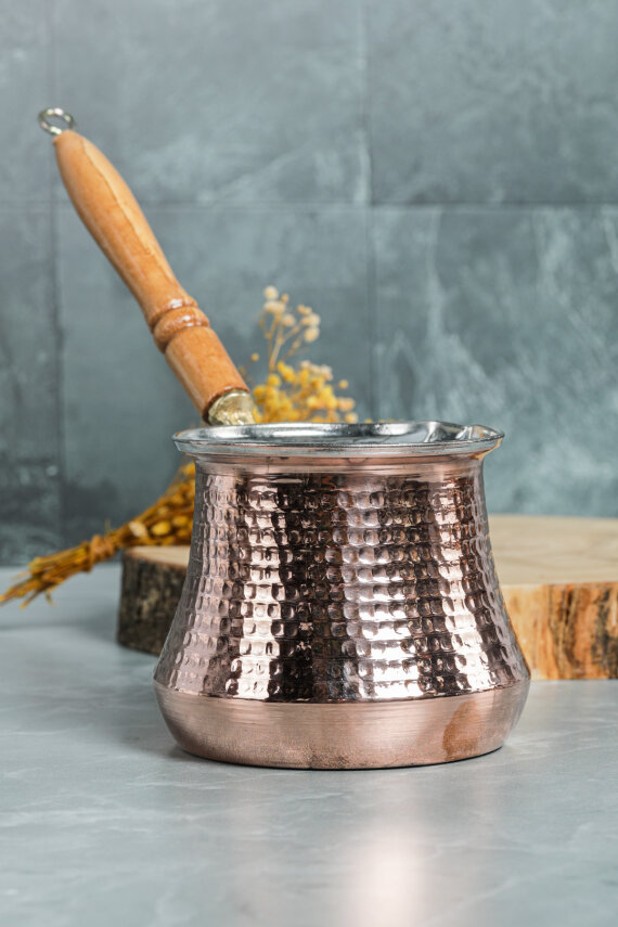 Cooker 400 ml Dövme Bakır El Yapımı Cezve Kahve Cezvesi BK015 - 4