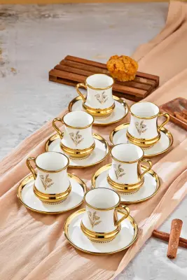 Cooker 6 Kişilik 180 ml Porselen Çay ve Kahve Fincan Takımı CKR3460 - 8