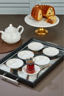 Cooker 6'lı 11 cm Porselen Çay Tabağı CKR4144