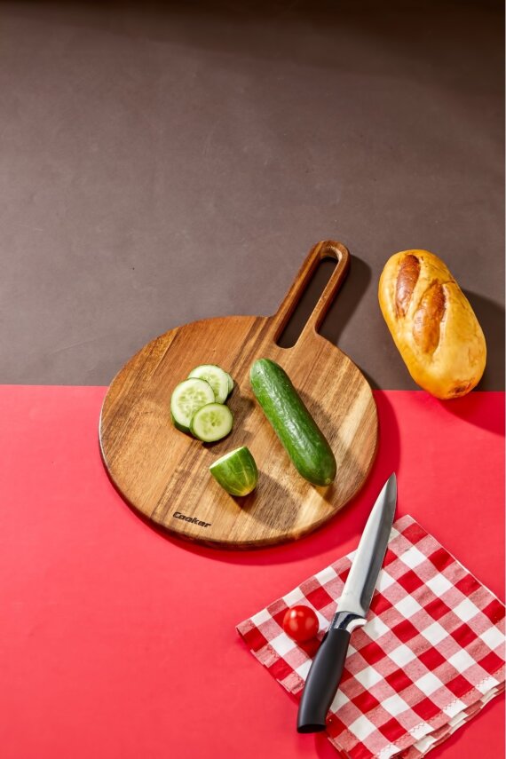 Cooker Akasya Yuvarlak Sunum ve Kesme Tahtası 40x28 cm CKR3418 - 1