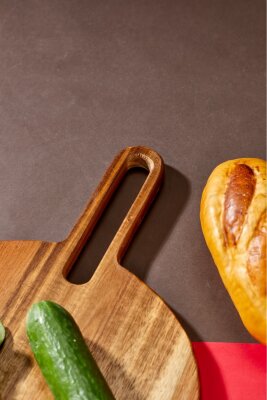Cooker Akasya Yuvarlak Sunum ve Kesme Tahtası 40x28 cm CKR3418 - 2