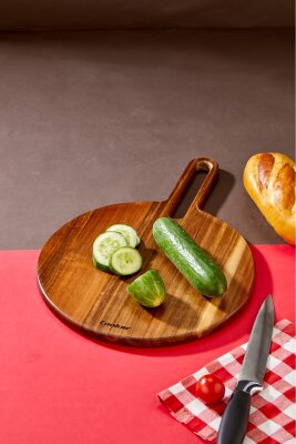 Cooker Akasya Yuvarlak Sunum ve Kesme Tahtası 40x28 cm CKR3418 - 4