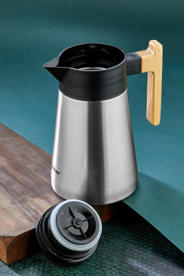 Cooker BambooPour 1.5 Litre Paslanmaz Çelik Bambu Saplı Çelik Termos CKR2090 - 6