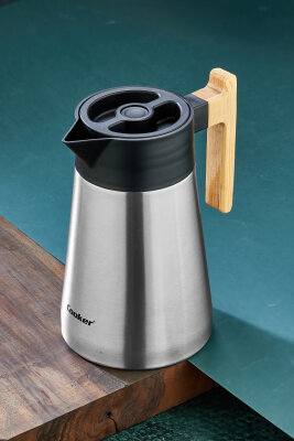 Cooker BambooPour 1.5 Litre Paslanmaz Çelik Bambu Saplı Çelik Termos CKR2090 - 11