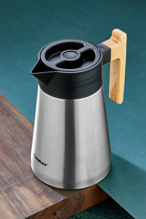 Cooker BambooPour 1.5 Litre Paslanmaz Çelik Bambu Saplı Çelik Termos CKR2090 - 12