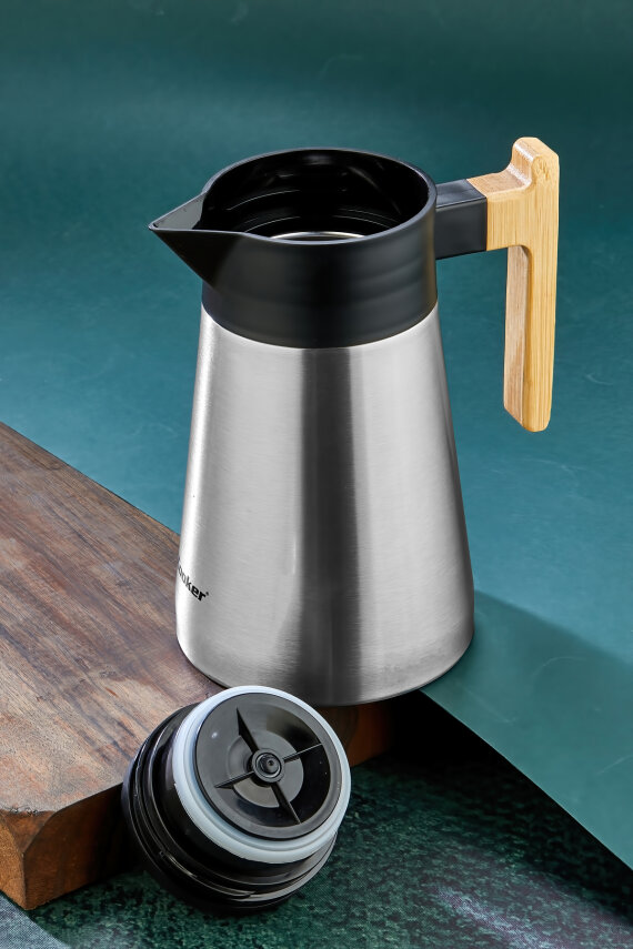 Cooker BambooPour 1.5 Litre Paslanmaz Çelik Bambu Saplı Çelik Termos CKR2090 - 15