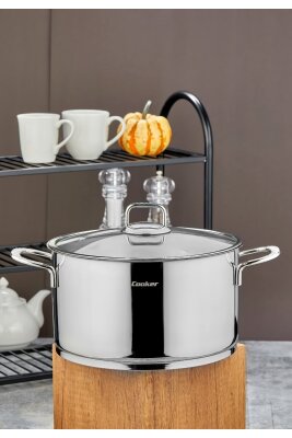 Cooker Bomonti 28 cm İndüksiyon Uyumlu Paslanmaz Çelik Derin Tencere CKR3192