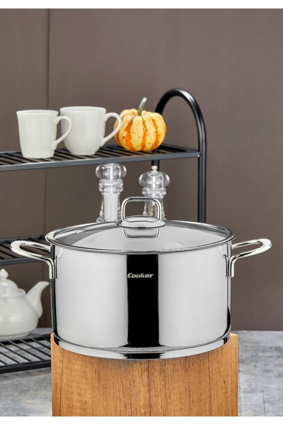 Cooker Bomonti 28 cm İndüksiyon Uyumlu Paslanmaz Çelik Derin Tencere CKR3192 - 1