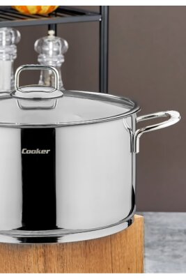 Cooker Bomonti 28 cm İndüksiyon Uyumlu Paslanmaz Çelik Derin Tencere CKR3192 - 4