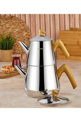 Cooker Bumerang Aile Boy Paslanmaz Çelik Çaydanlık Takımı 1,4-2,7 Litre CKR2790