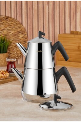 Cooker Bumerang Aile Boy Paslanmaz Çelik Çaydanlık Takımı 1,4-2,7 Litre CKR2790 - 5